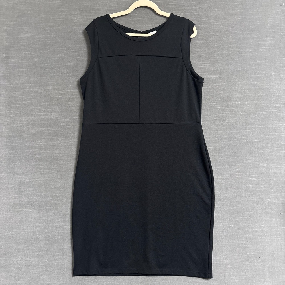 Merona Dress XXL Sheath Black Stretch Plus LBD Career Office Work Classic Party‎